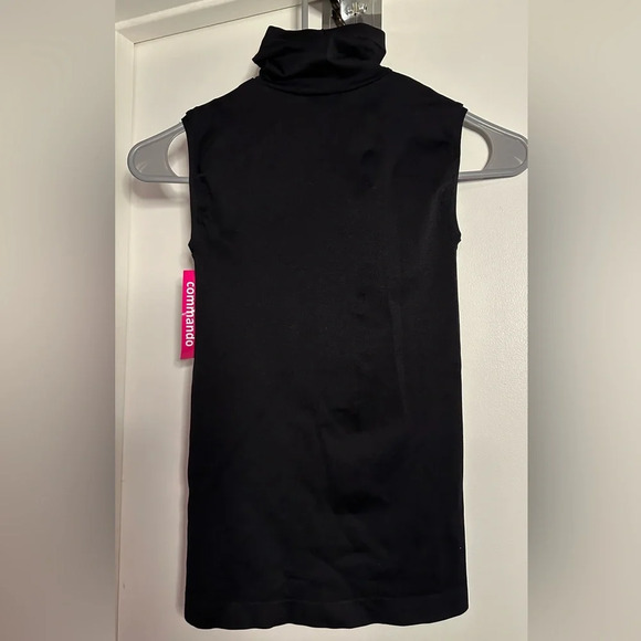 NWT Commando Minimalist Seamless Mock Neck Sleeveless Top Black One Size - Picture 9 of 9